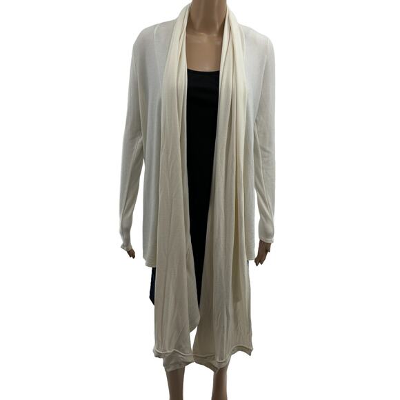 Alice + Olivia Air Cream Wrap Around Drapey Infinity Cardigan Sweater - Picture 2 of 13